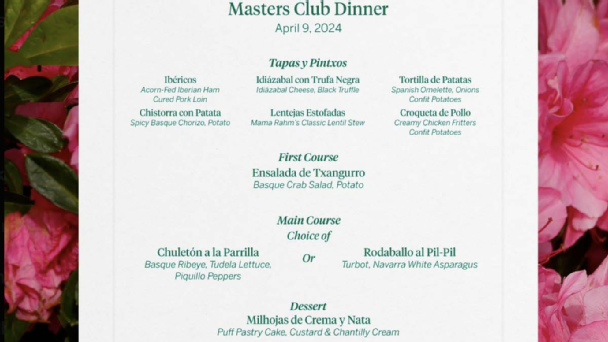 How does Jon Rahm's Champions Dinner menu compare to those from years past?